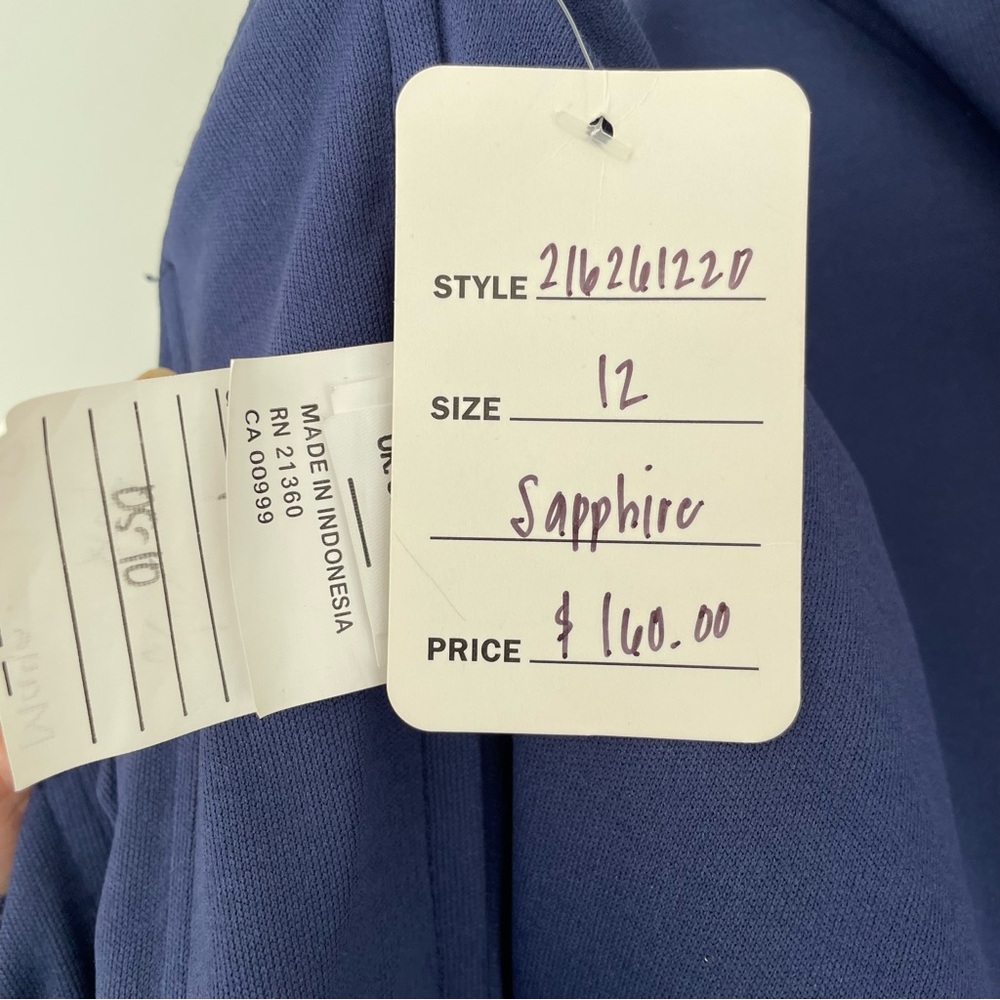 MORILEE Madeline Gardner Halter Chiffon Bridesmaid Jumpsuit in Sapphire 21626 - Picture 8 of 14
